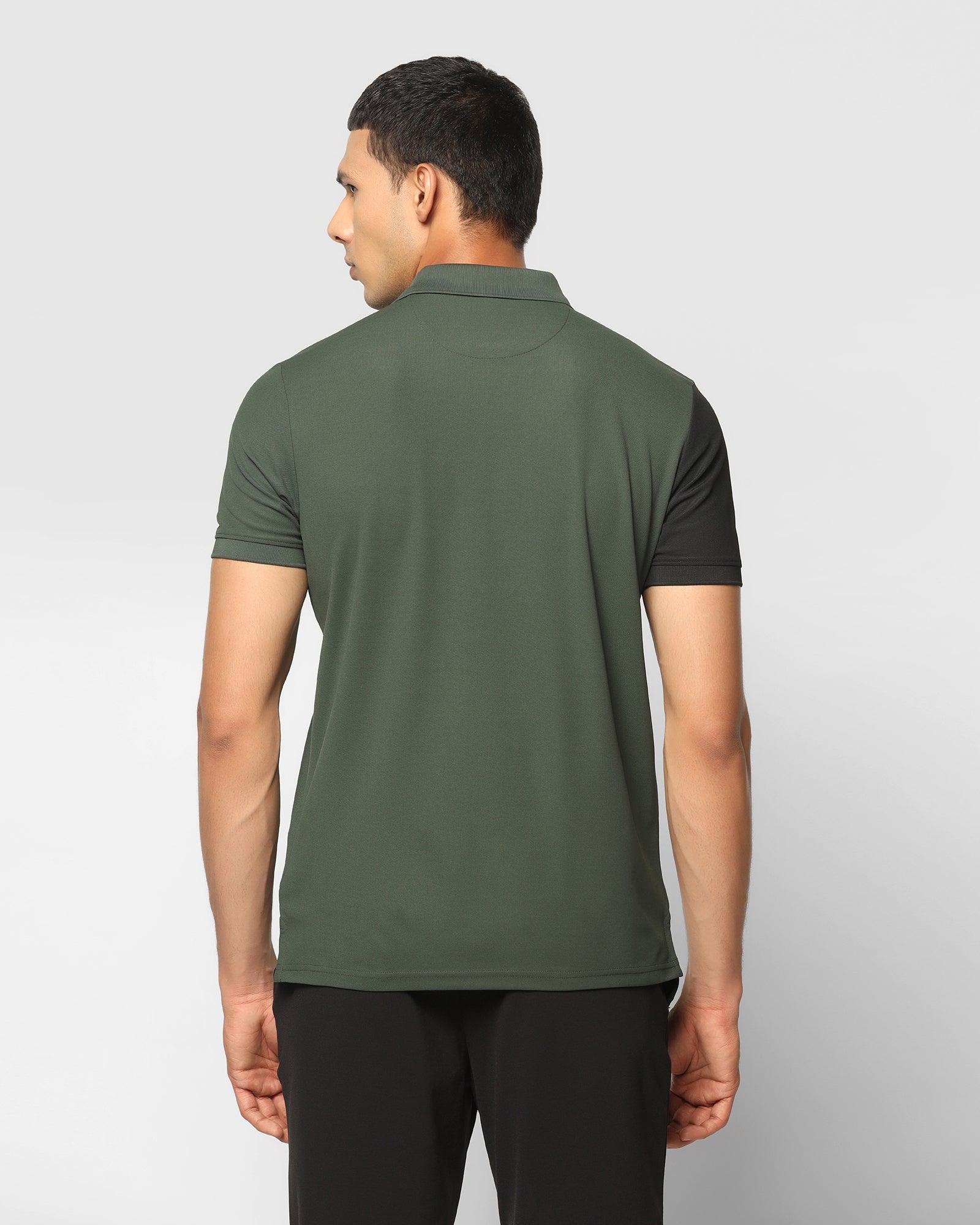 TechPro Polo Olive Solid T Shirt - Crypto