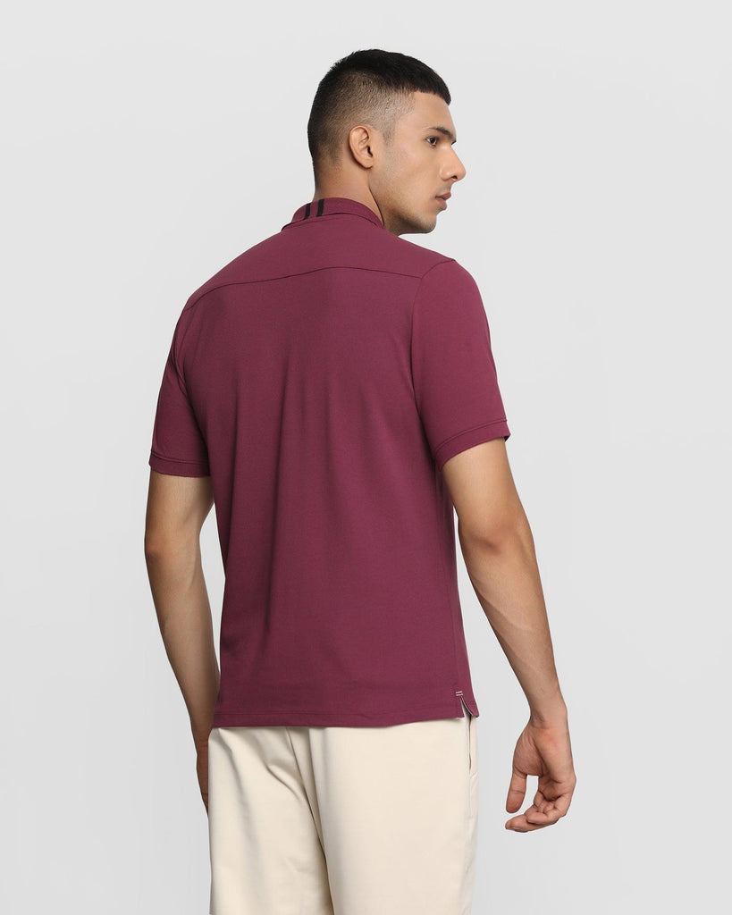 TechPro Polo Washed Wine Solid T-Shirt - Luke