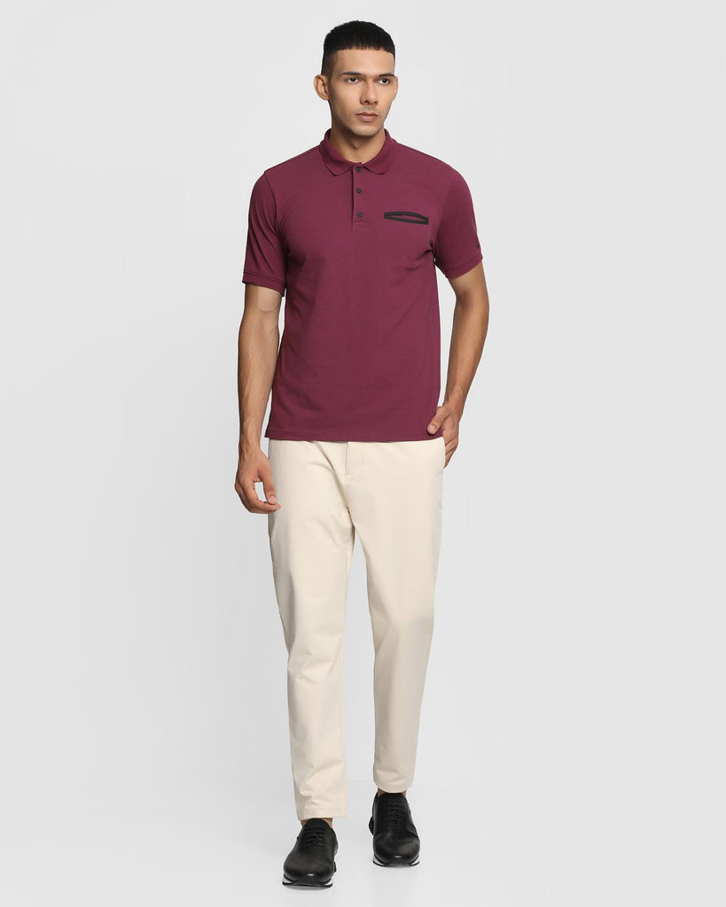 TechPro Polo Washed Wine Solid T-Shirt - Luke