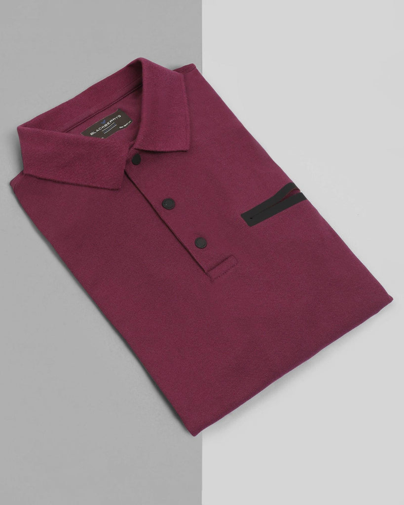 TechPro Polo Washed Wine Solid T-Shirt - Luke