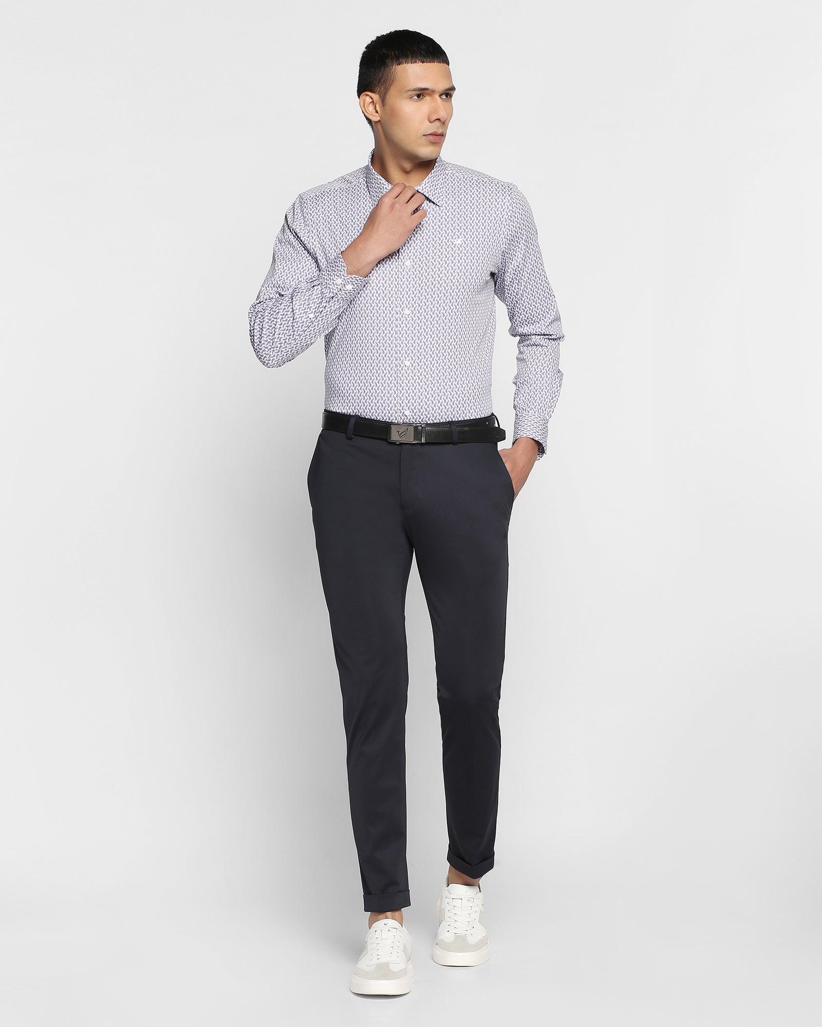 TechPro Formal Lilac Printed Shirt - Wellinger