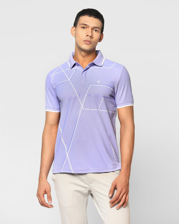 TechPro Polo Lilac Purple Printed T-Shirt - Cross