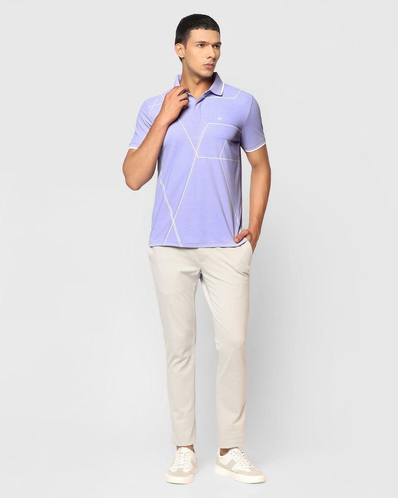 TechPro Polo Lilac Purple Printed T-Shirt - Cross