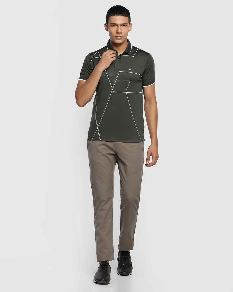 TechPro Polo Olive Printed T-Shirt - Cross