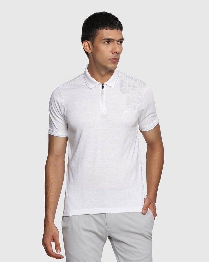 TechPro Polo White Printed T-Shirt - Jack