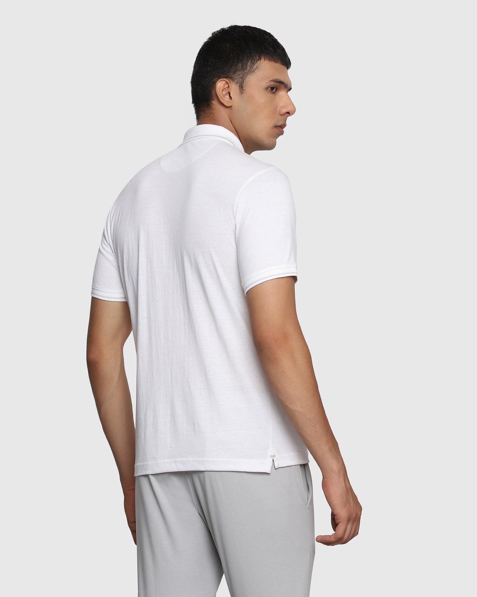 TechPro Polo White Printed T Shirt - Jack