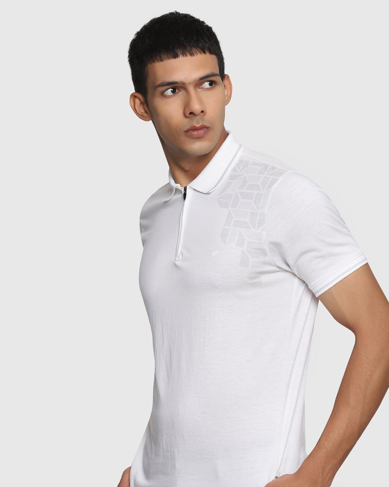 TechPro Polo White Printed T Shirt - Jack