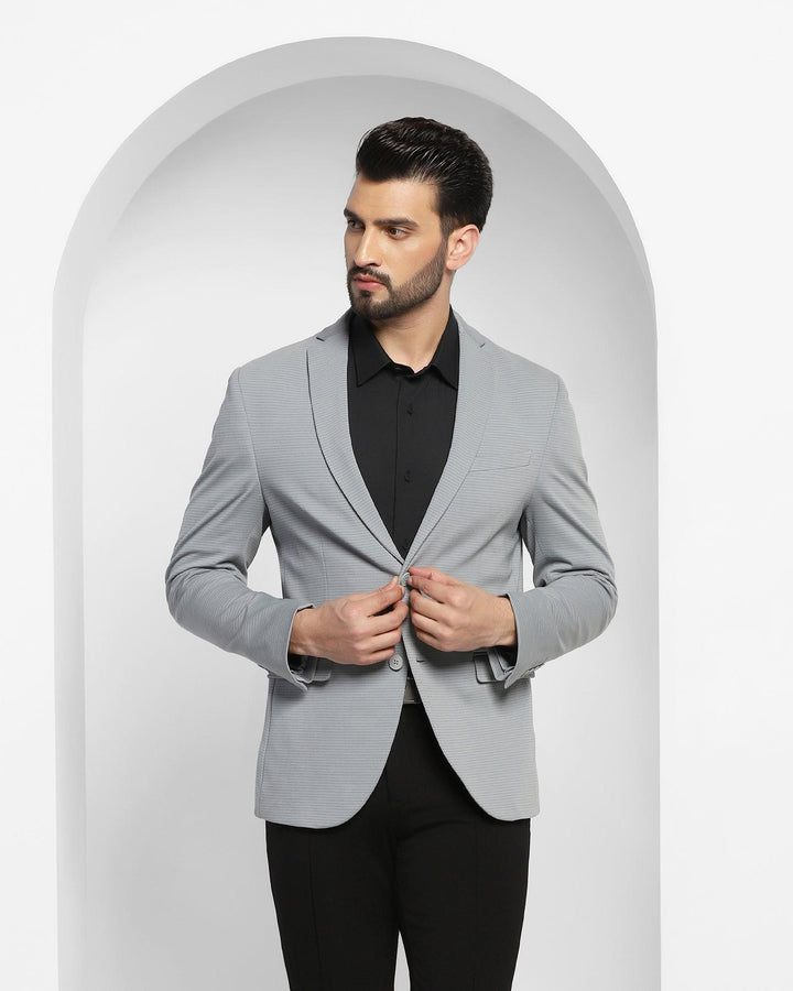 TechPro Formal Grey Striped Blazer - Tanner