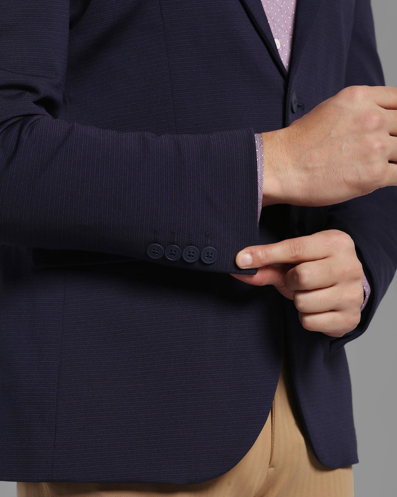 TechPro Stripe Formal Blazer In Navy (Tanner) - Blackberrys