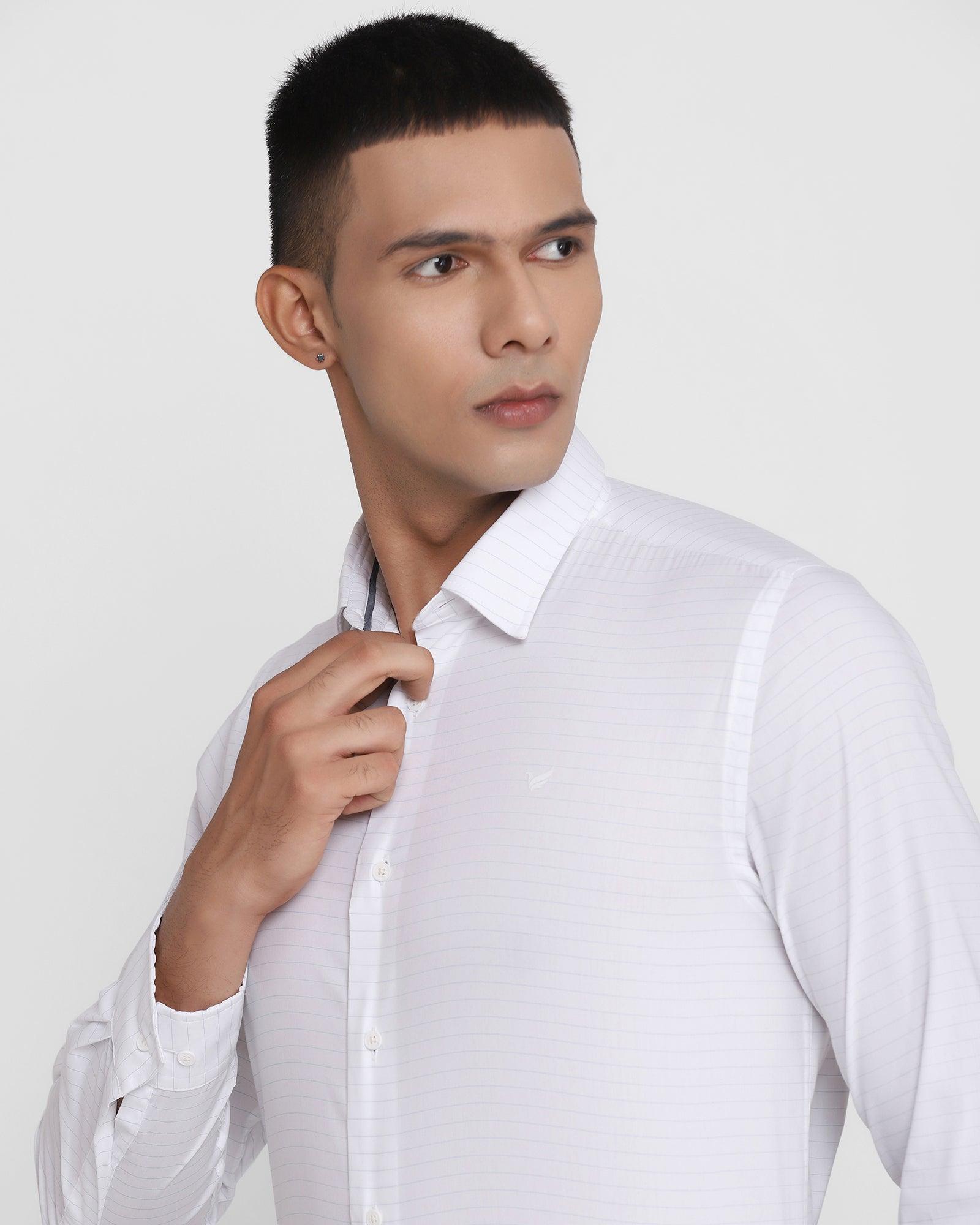 TechPro Formal White Striped Shirt - Colson