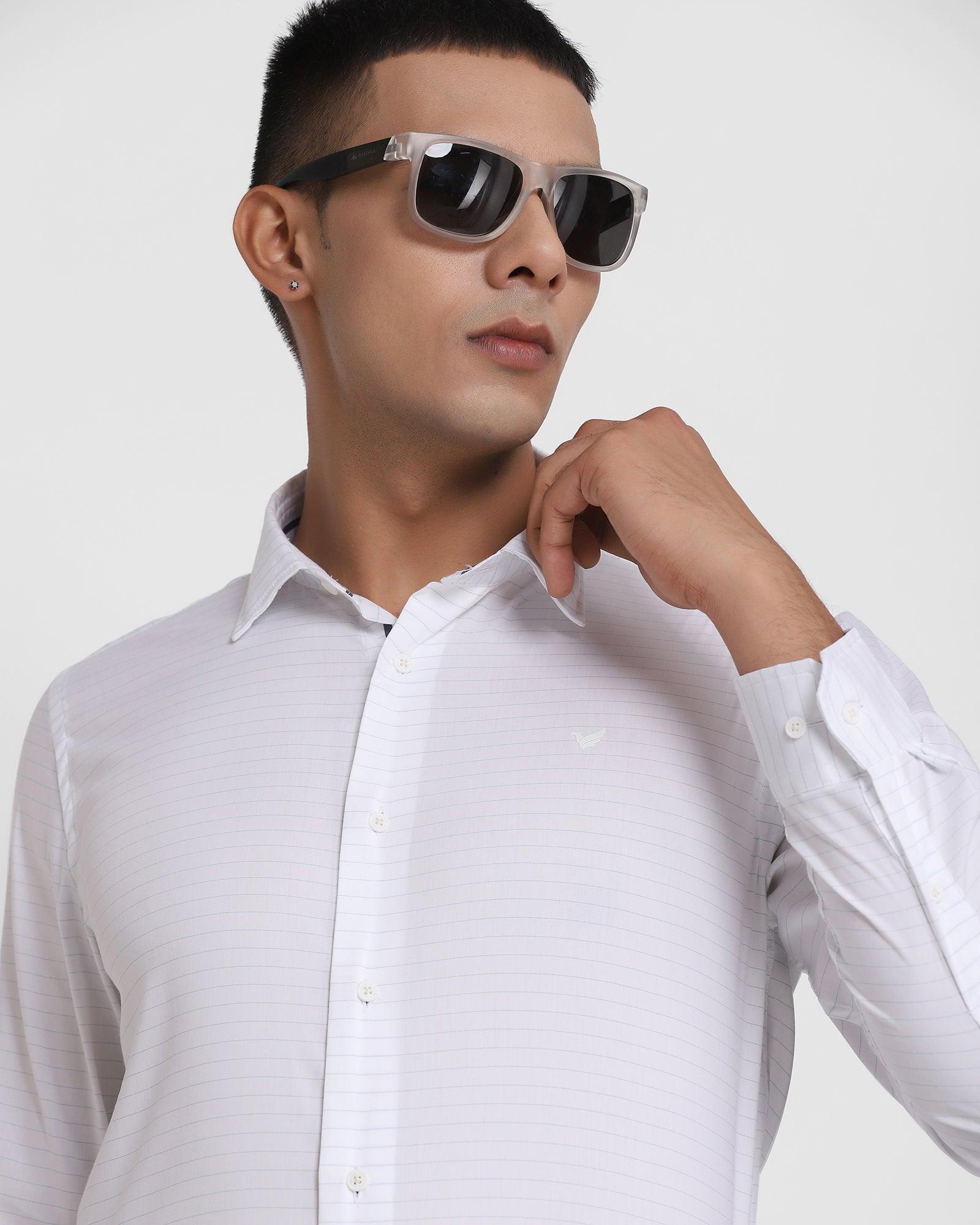 TechPro Formal White Striped Shirt - Colson