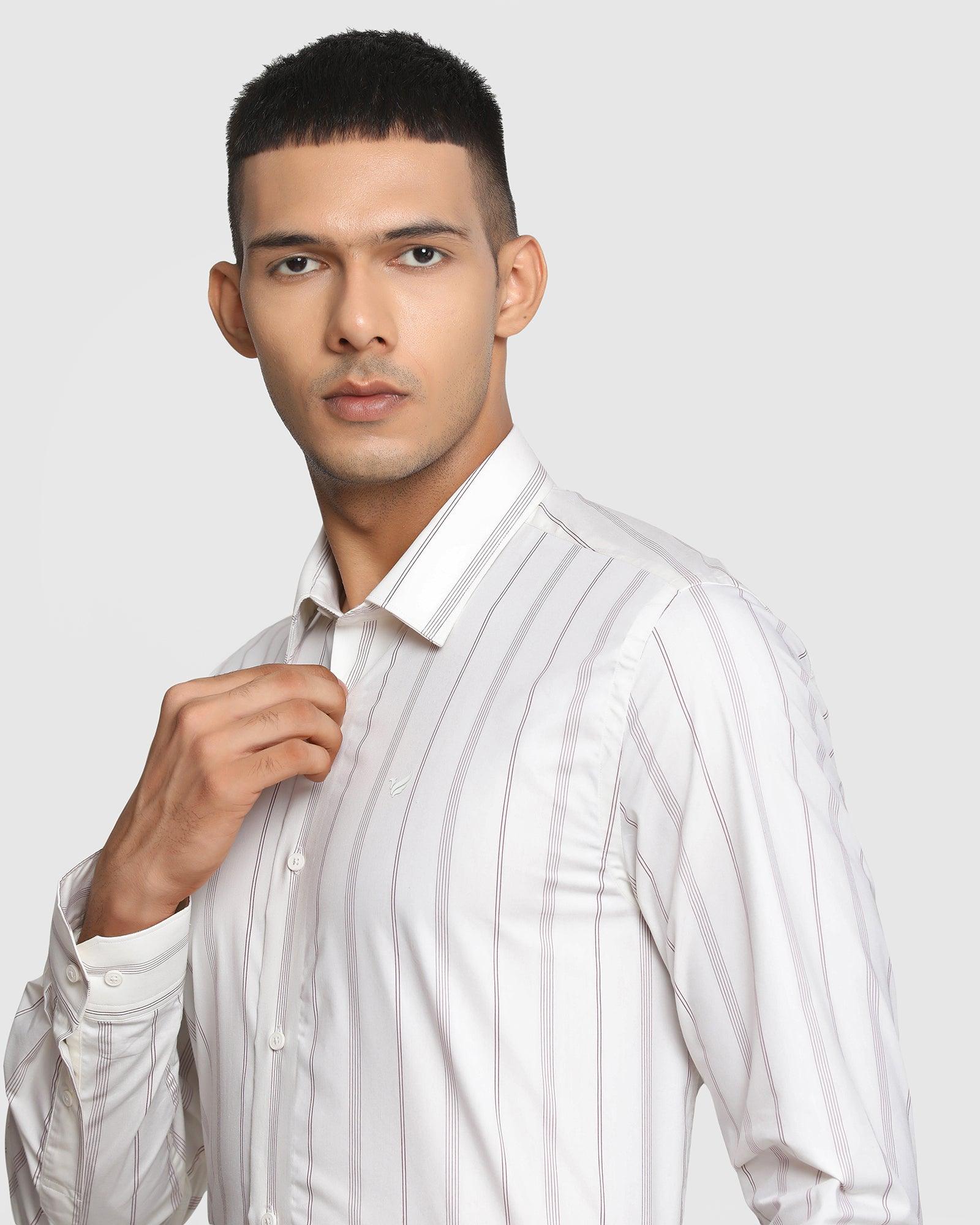 TechPro Formal White Striped Shirt - Hobbs
