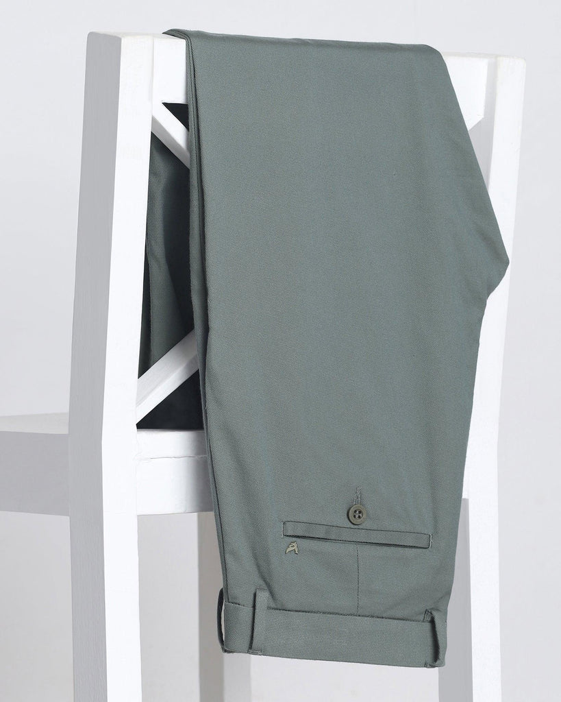 TechPro Slim Fit B-91 Casual Green Textured Khakis - Hoag