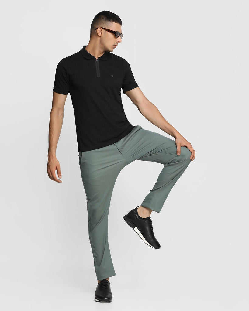 TechPro Slim Fit B-91 Casual Green Textured Khakis - Hoag