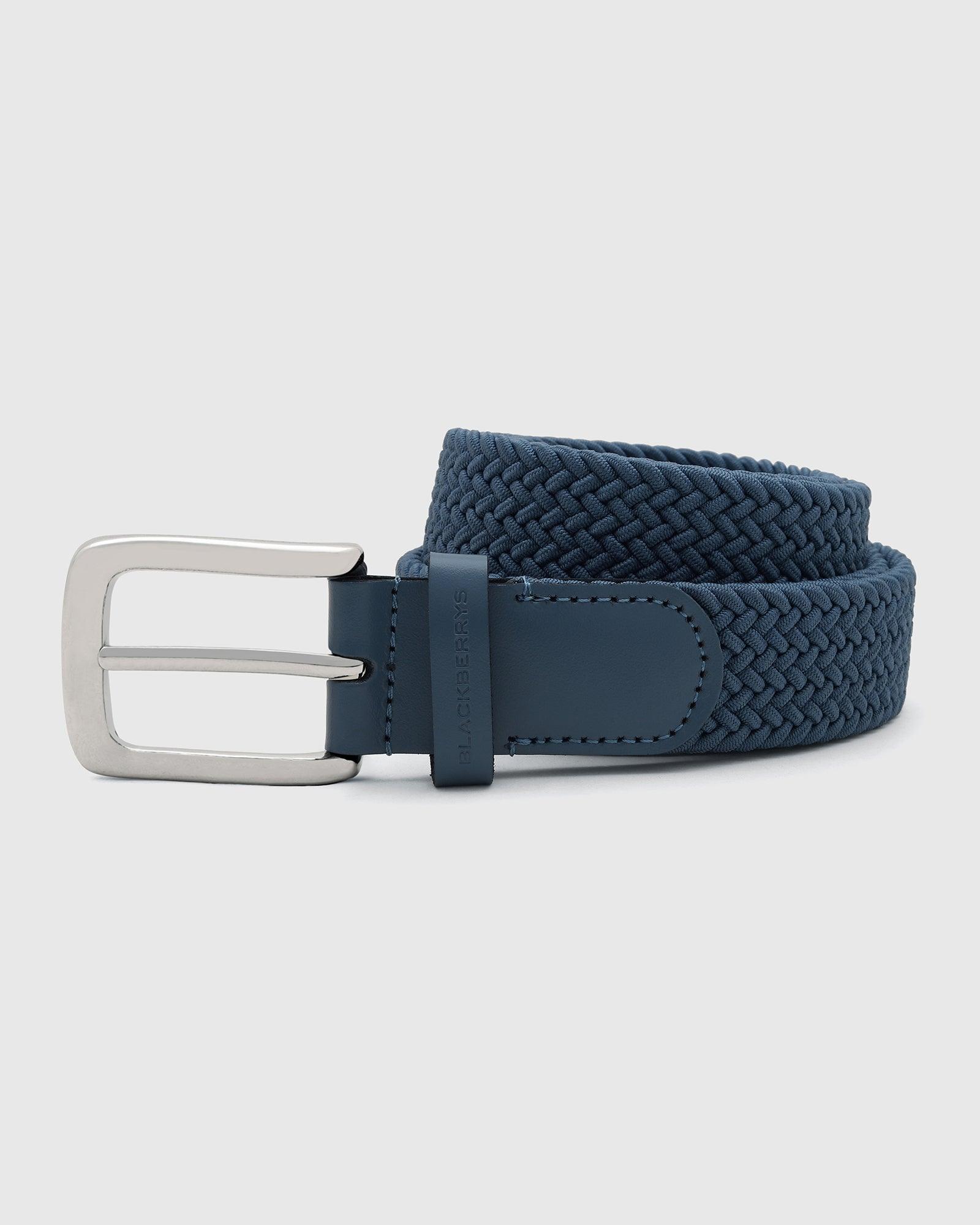 Stretchable Blue Textured Belt - Salyer