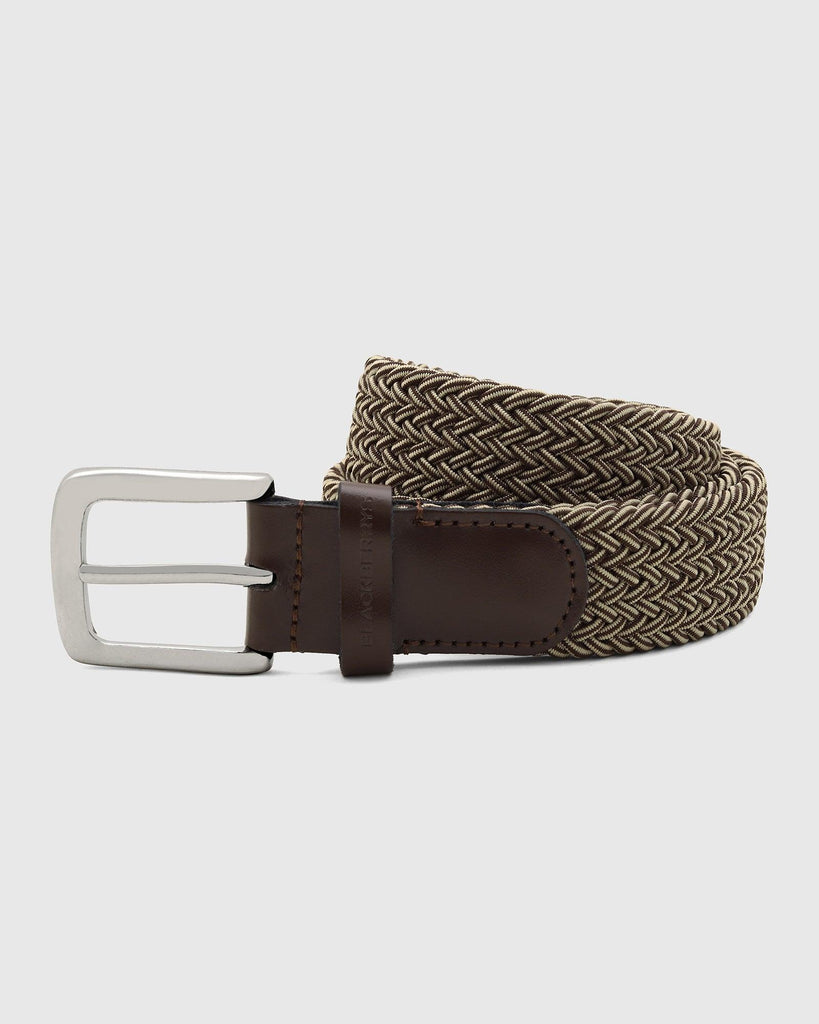 Elastic Brown Textured Belt - Salyer