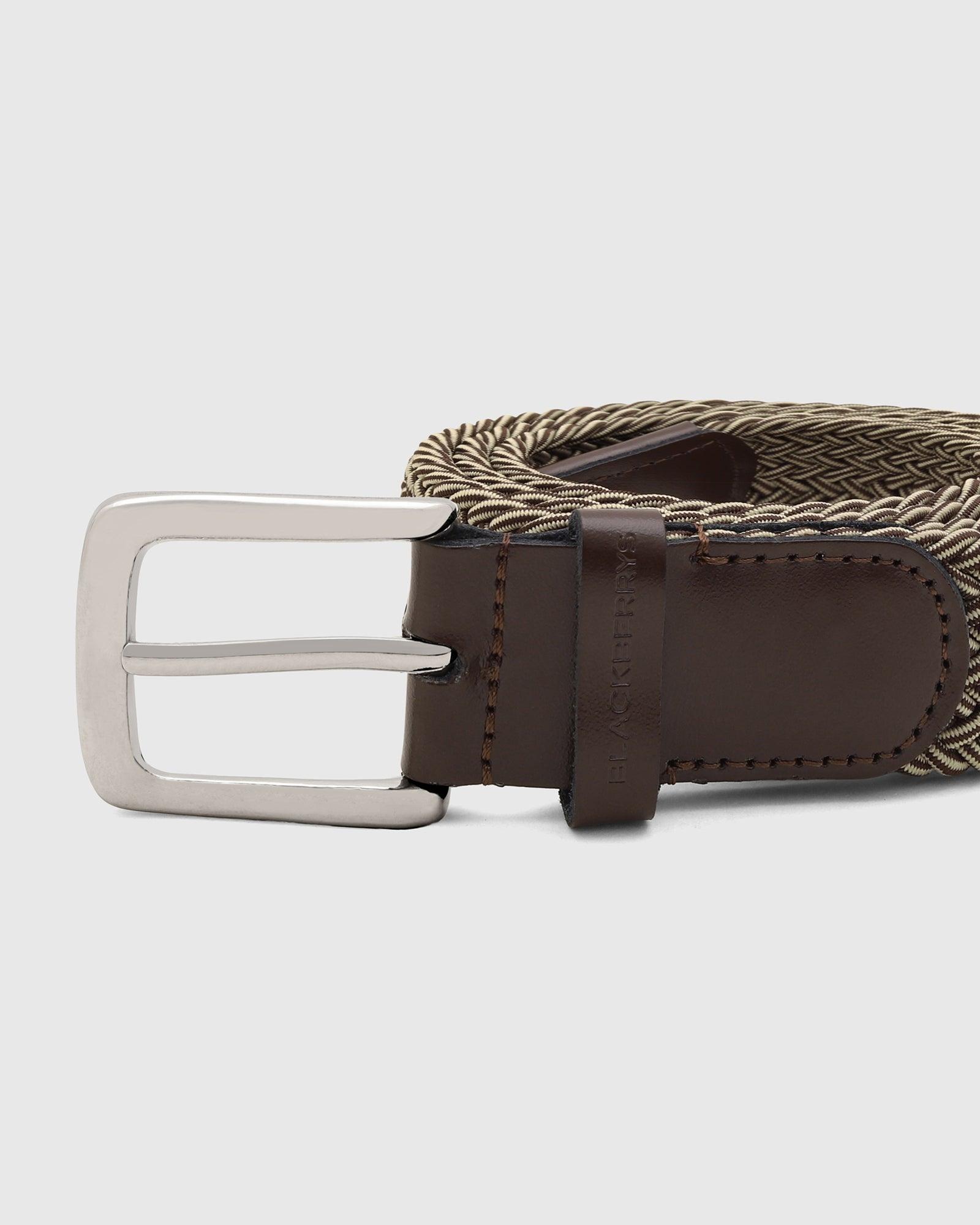 Elastic Brown Textured Belt - Salyer