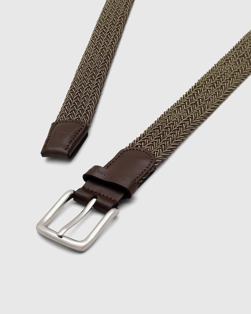 Elastic Brown Textured Belt - Salyer