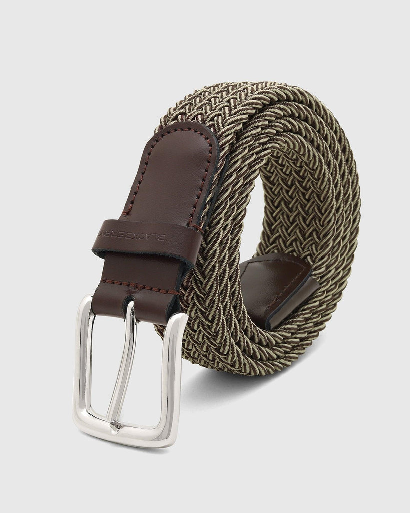 Elastic Brown Textured Belt - Salyer