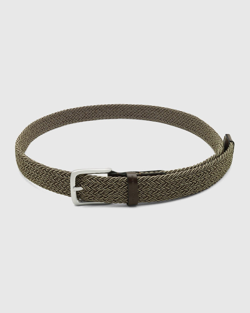 Elastic Brown Textured Belt - Salyer