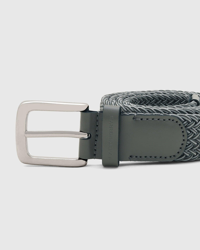 Elastic Grey Textured Belt - Salyer