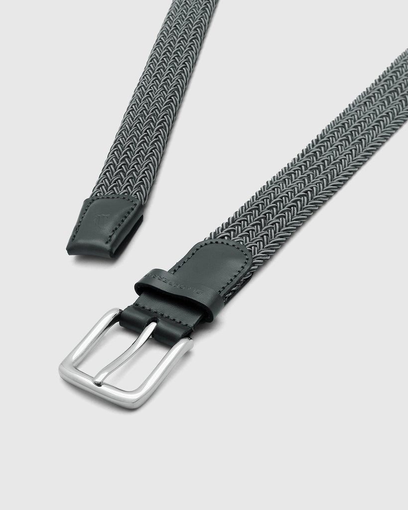 Elastic Grey Textured Belt - Salyer