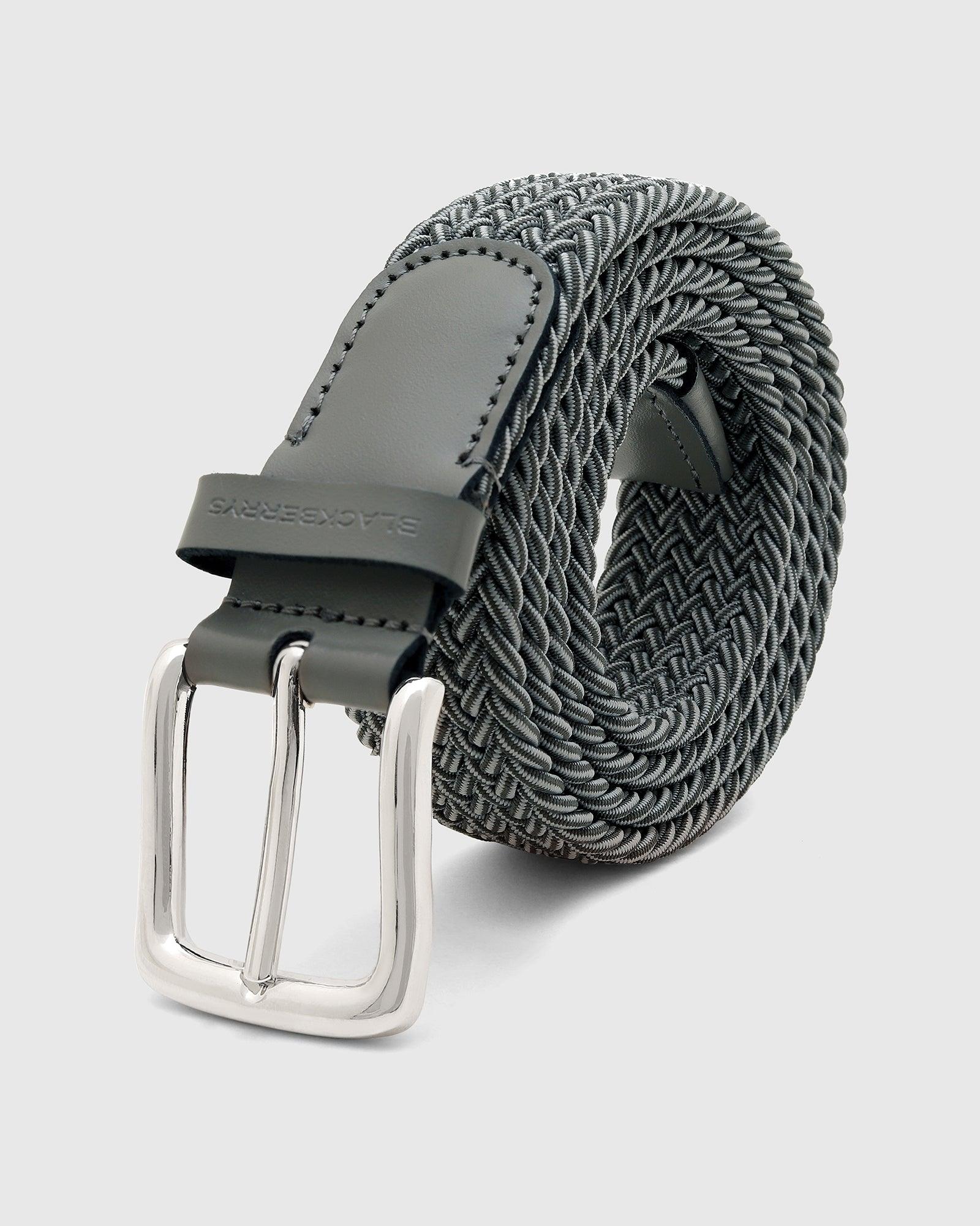 Elastic Grey Textured Belt - Salyer