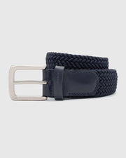 Elastic Navy Textured Belt - Salyer