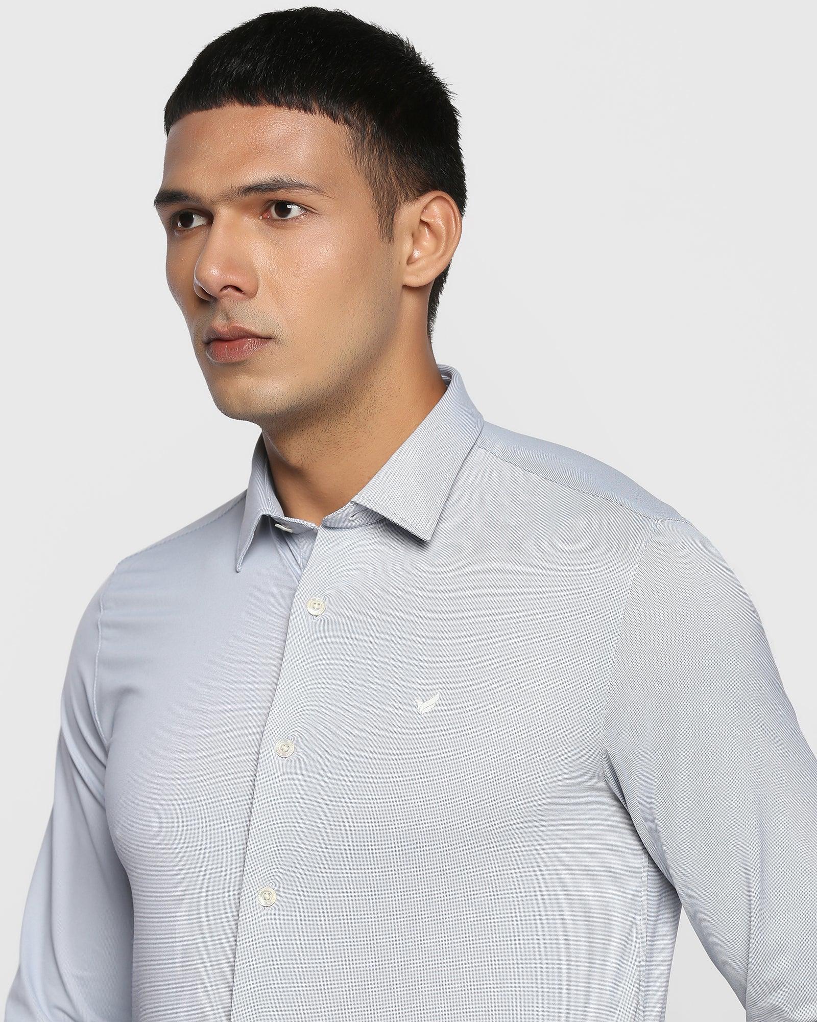 TechPro Formal Grey Textured Shirt - Proton