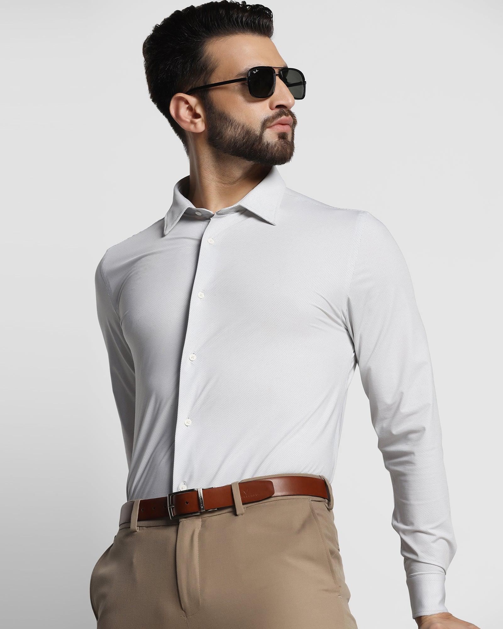 TechPro Formal White Textured Shirt - Melvin