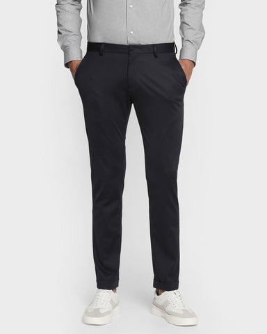Slim Fit B-91 Formal Dark Grey Textured Trouser - Biron