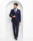 Three Piece Navy Textured Formal Suit - Mawrry