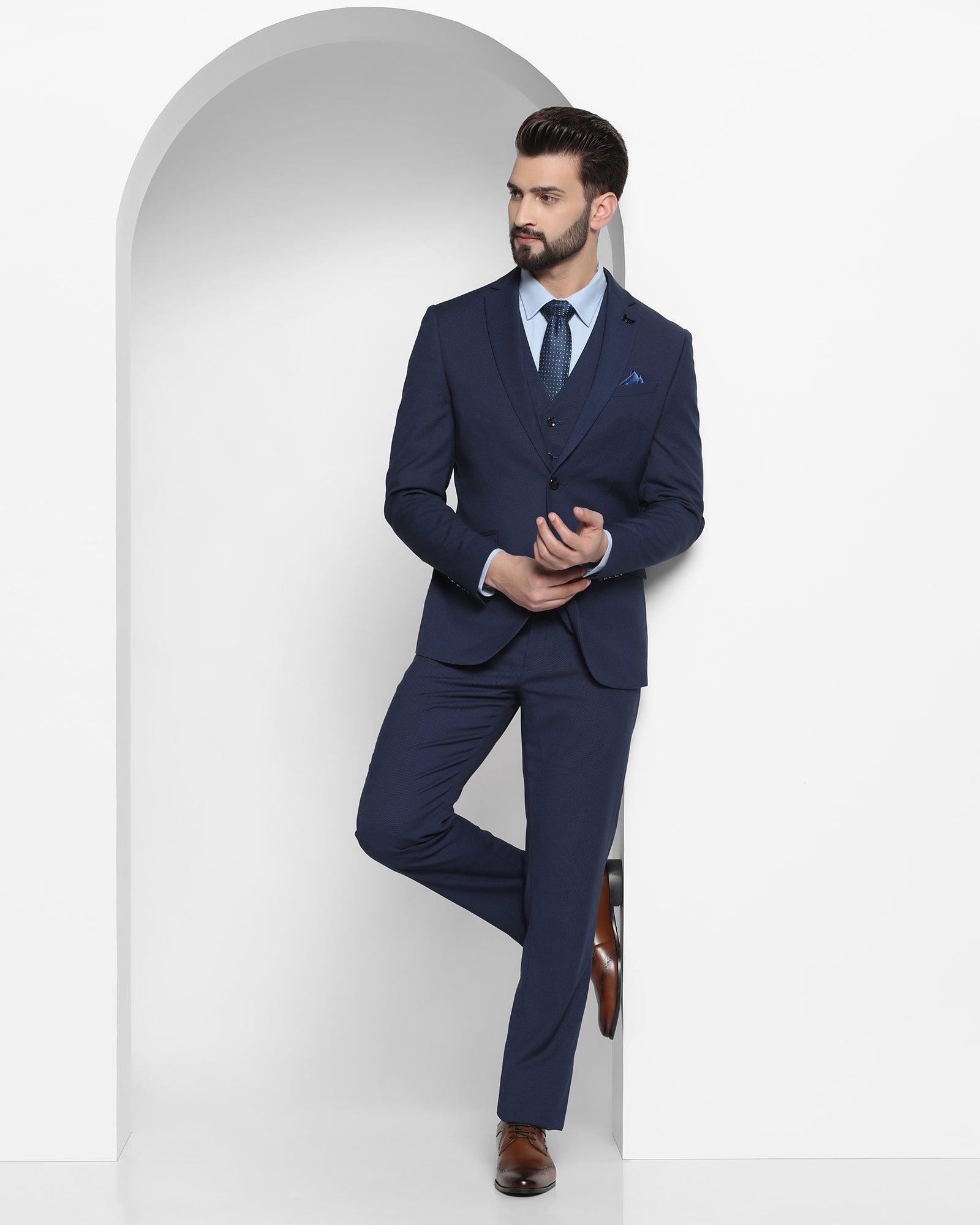 Louis Philippe Suits : Buy Louis Philippe Blue Three Piece Suit Online