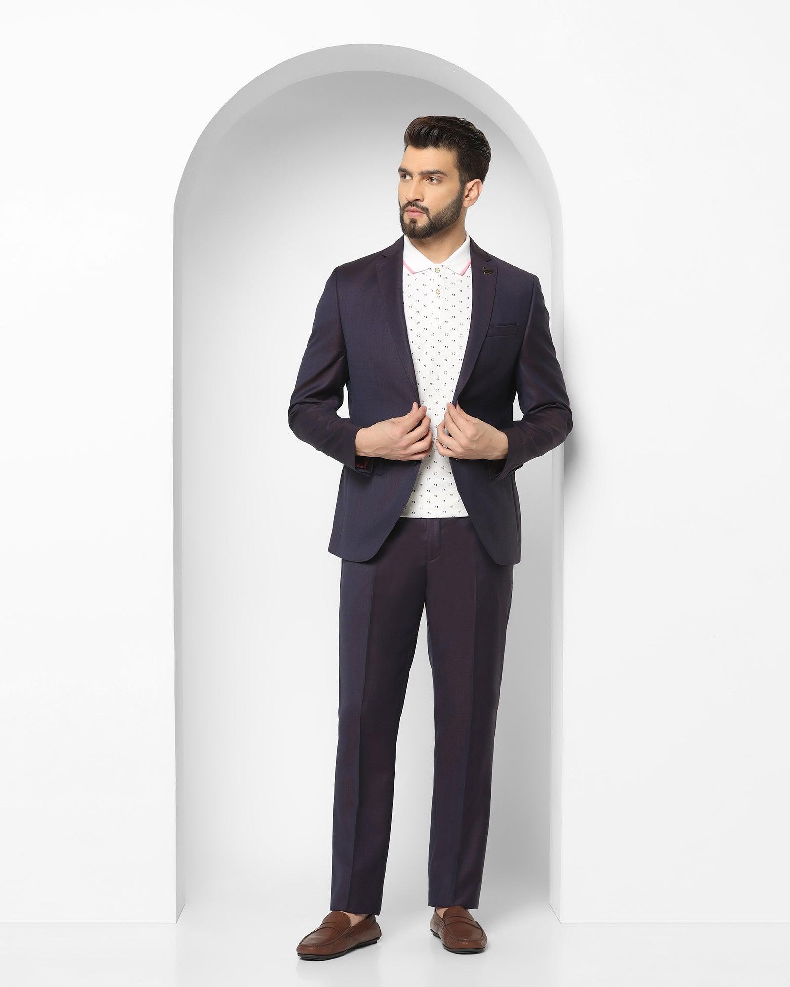 Luxe Multitude 6X Purple Textured Formal Suit - Blaise