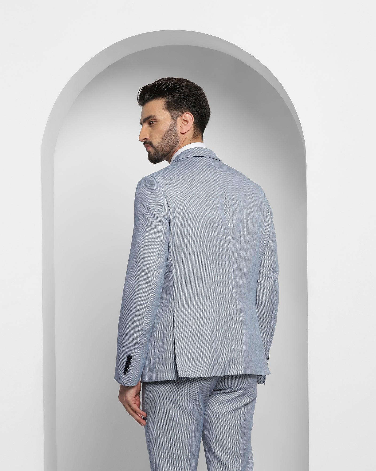 Linen Multitude 6X Blue Textured Formal Suit - Peter