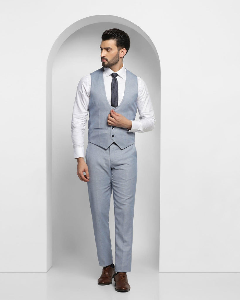 Linen Multitude 6X Blue Textured Formal Suit - Peter