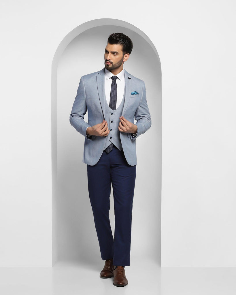 Linen Multitude 6X Blue Textured Formal Suit - Peter