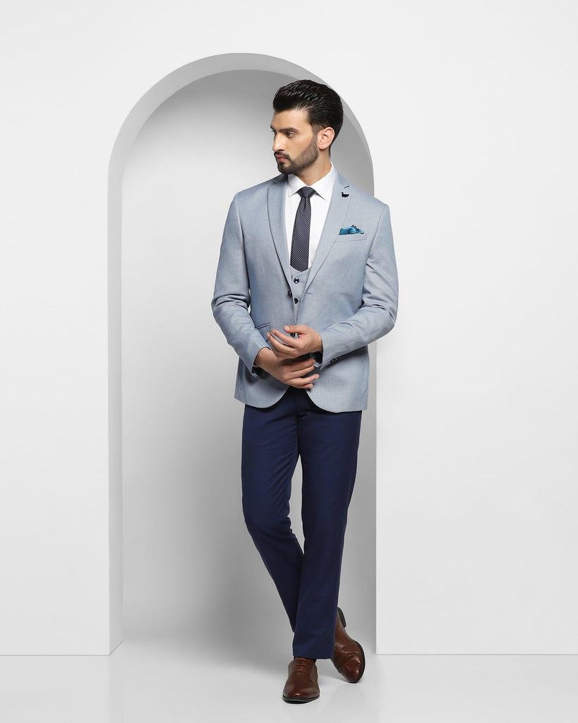 Linen Multitude 6X Blue Textured Formal Suit - Peter