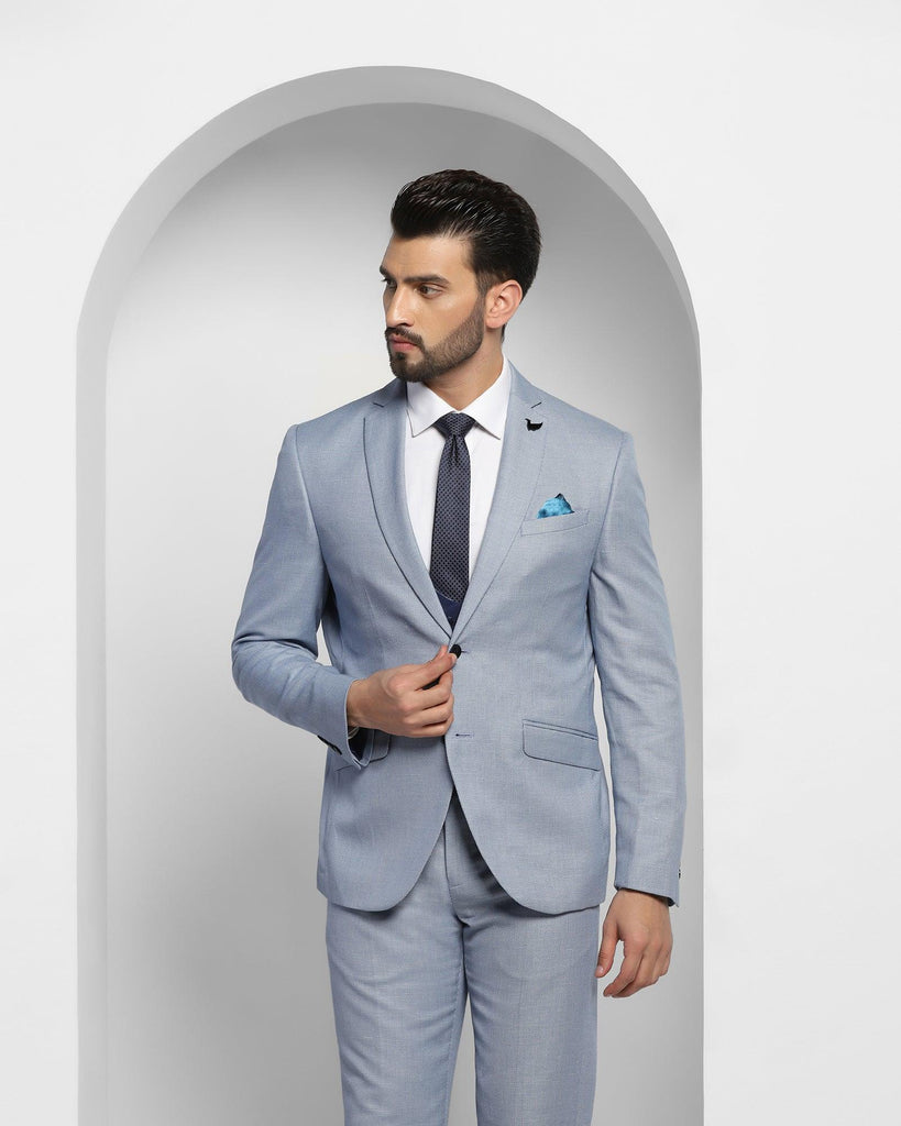 Linen Multitude 6X Blue Textured Formal Suit - Peter