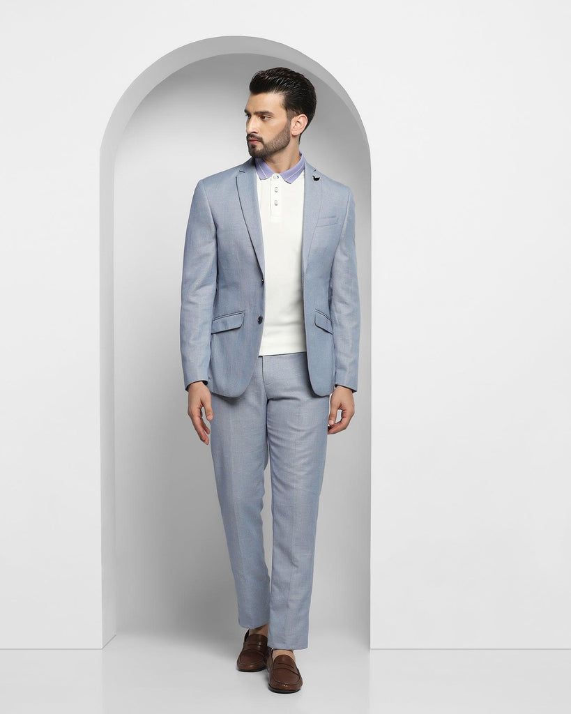 Linen Multitude 6X Blue Textured Formal Suit - Peter