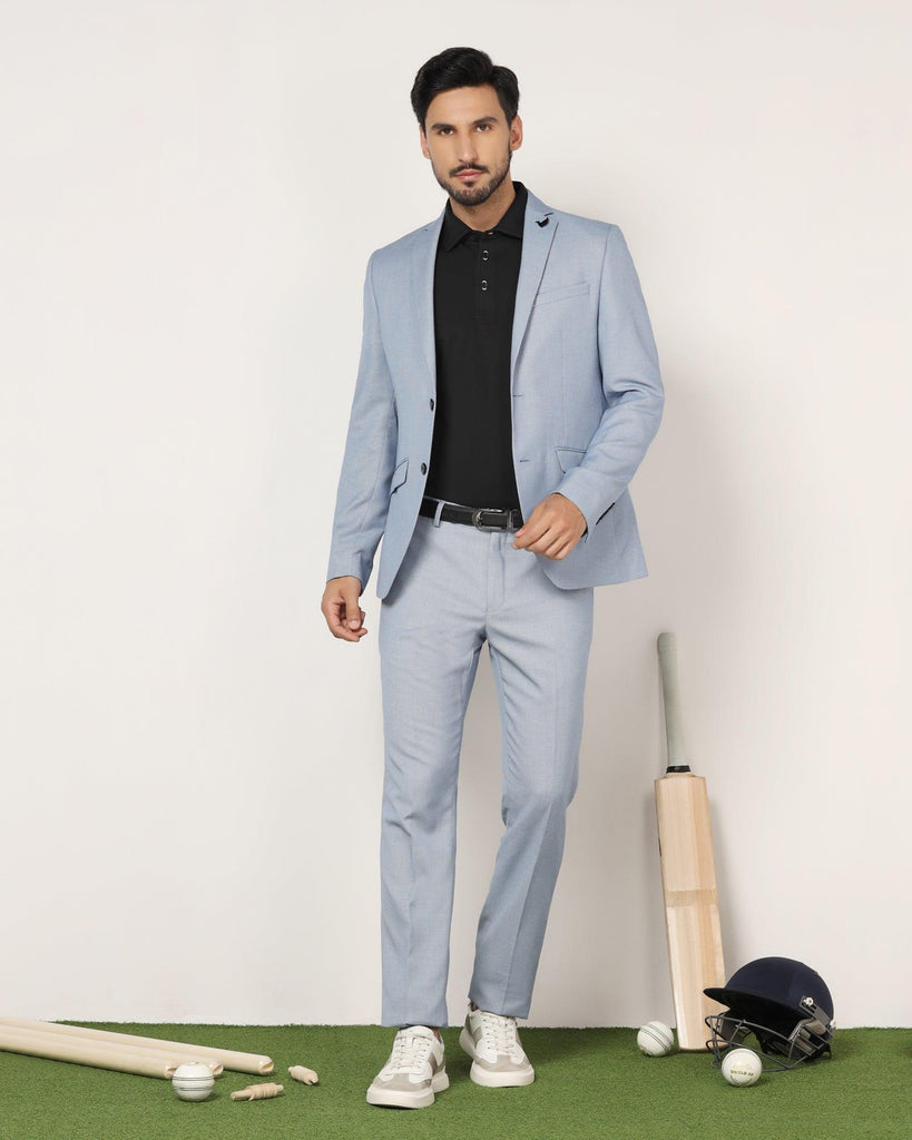 Linen Multitude 6X Blue Textured Formal Suit - Peter