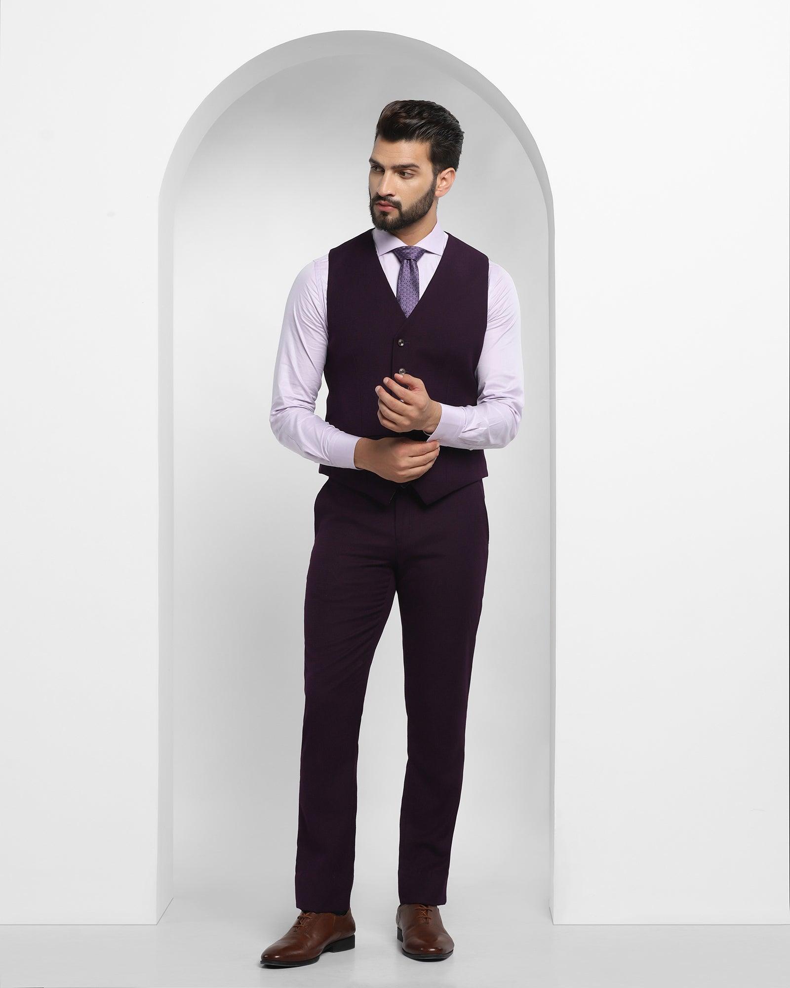 Multitude 6X Purple Textured Formal Suit - Czar
