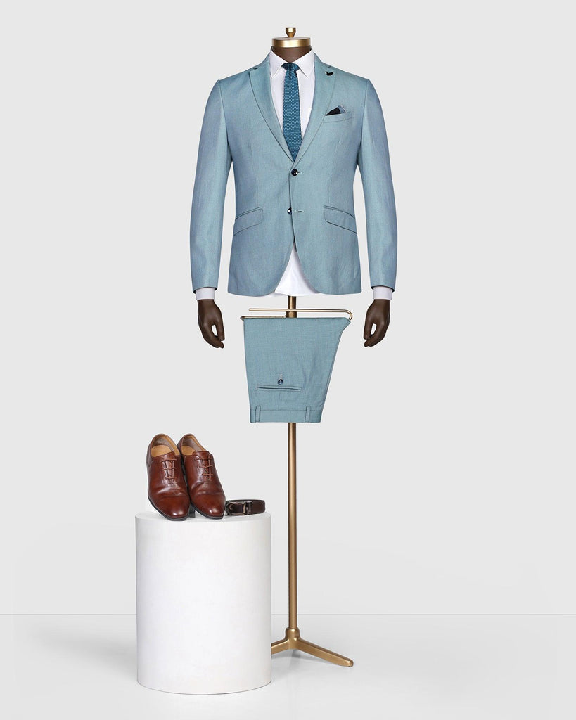 Linen Multitude 6X Teal Textured Formal Suit - Peter