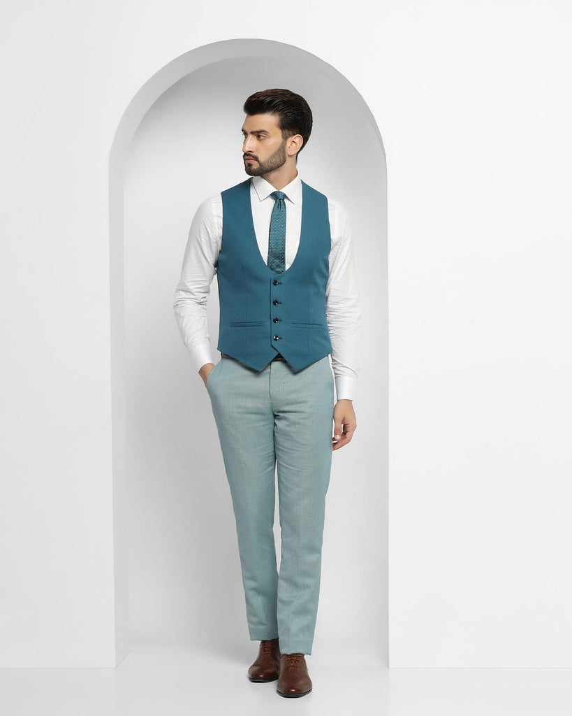 Linen Multitude 6X Teal Textured Formal Suit - Peter