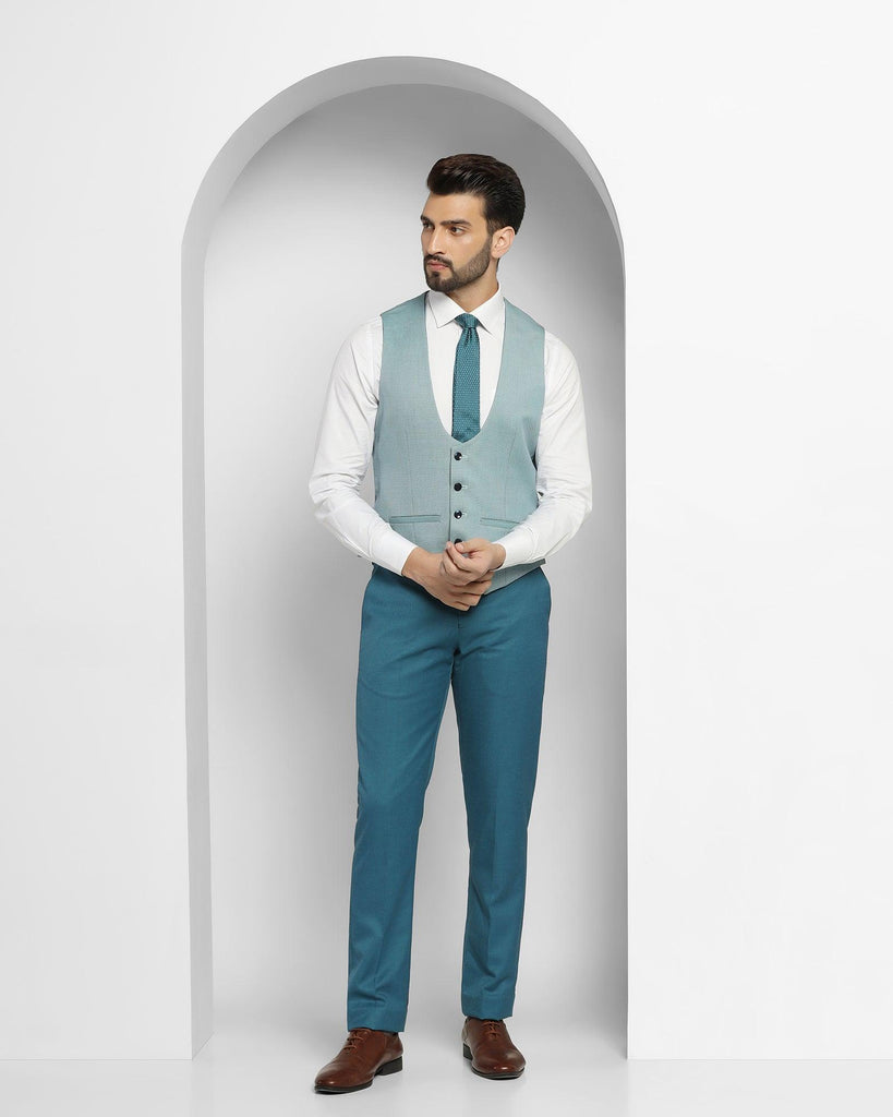 Linen Multitude 6X Teal Textured Formal Suit - Peter