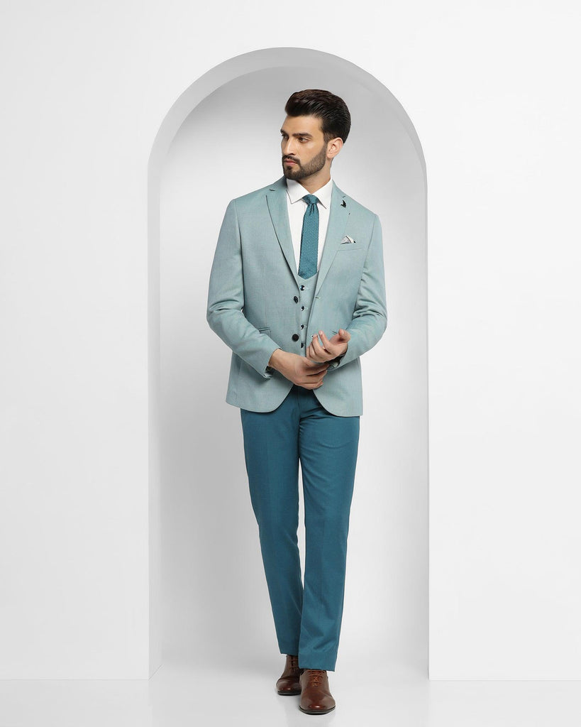 Linen Multitude 6X Teal Textured Formal Suit - Peter