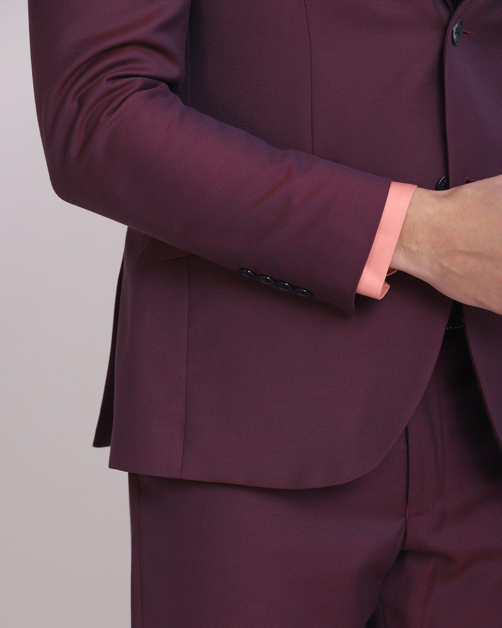 Multitude 6X Wine Textured Formal Suit - Ritman