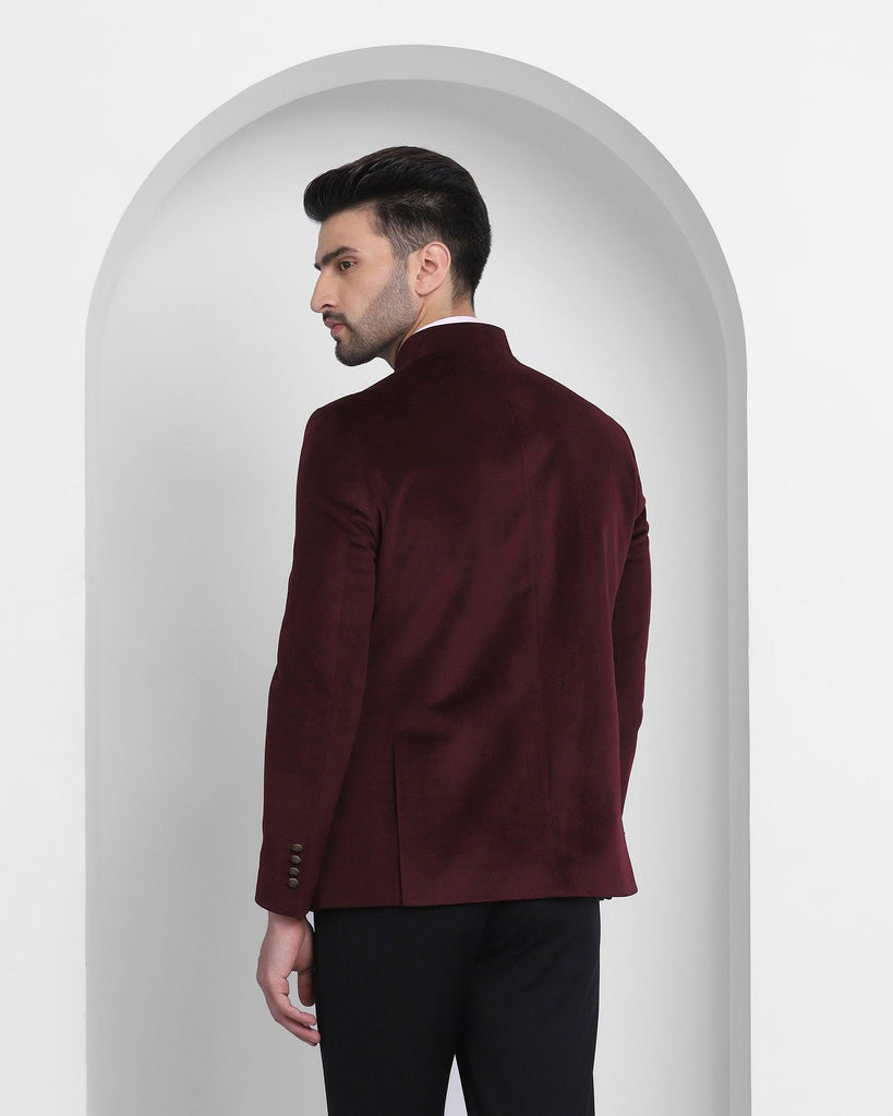 Formal Wine Textured Blazer - Franco