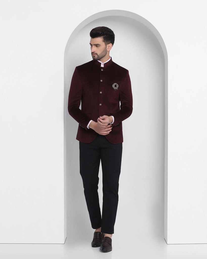 Formal Wine Textured Blazer - Franco