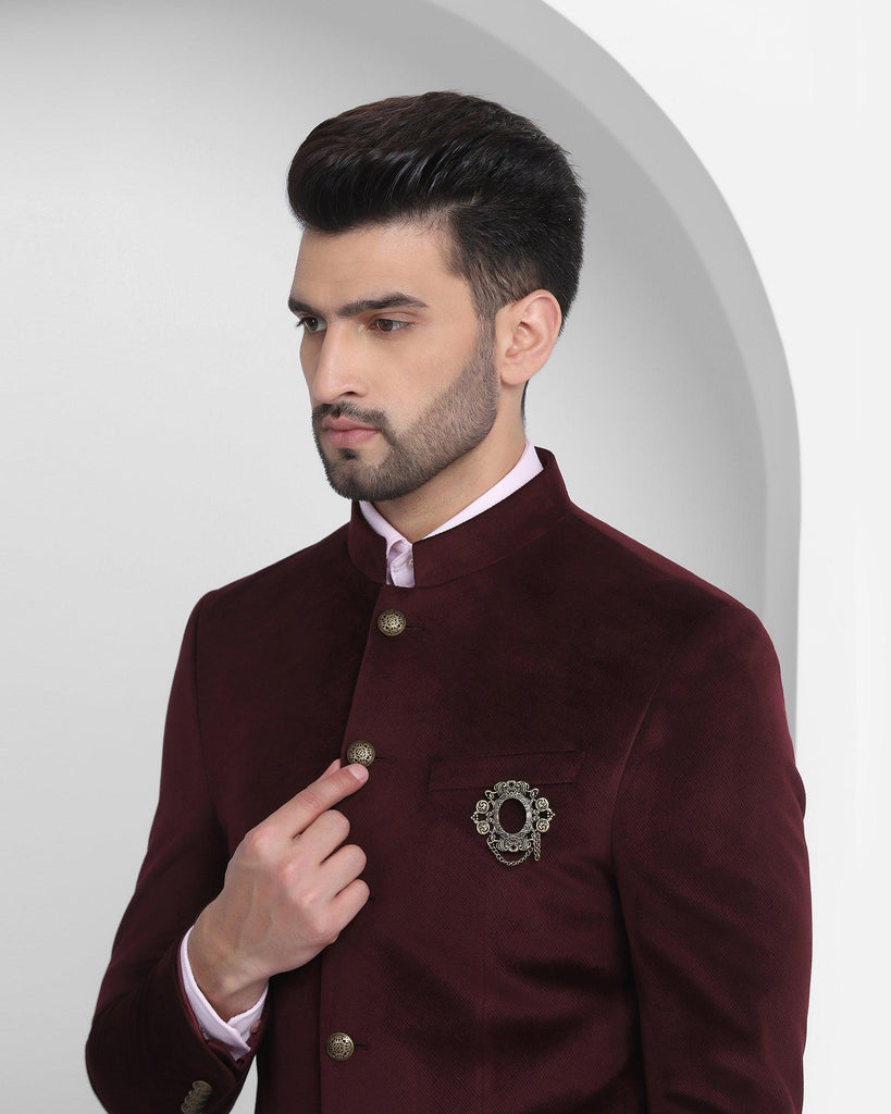 Formal Wine Textured Blazer - Franco